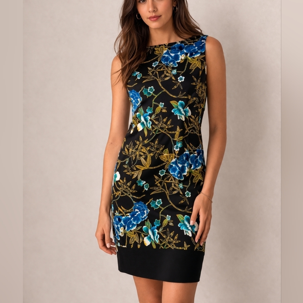 AB STUDIO Floral MOD Shift Tank Dress
